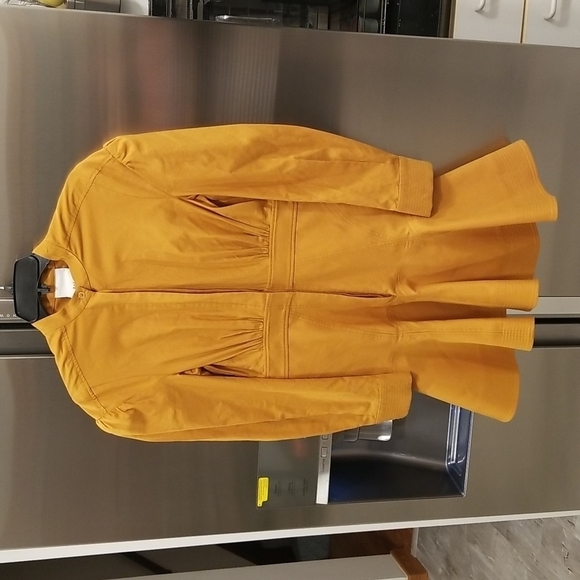 💕ACLER💕 Lewis Shirt Dress ~ 100% Colton Puff Sleeves Mini Dark Gold US 2 - Picture 8 of 14